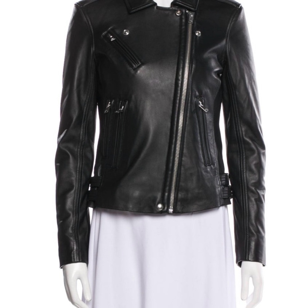 IRO Black Leather Biker Jacket Like New